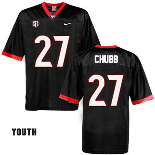 Georgia Bulldogs Youth NCAA Nick Chubb #27 Black College Football Jersey CWA4249QX